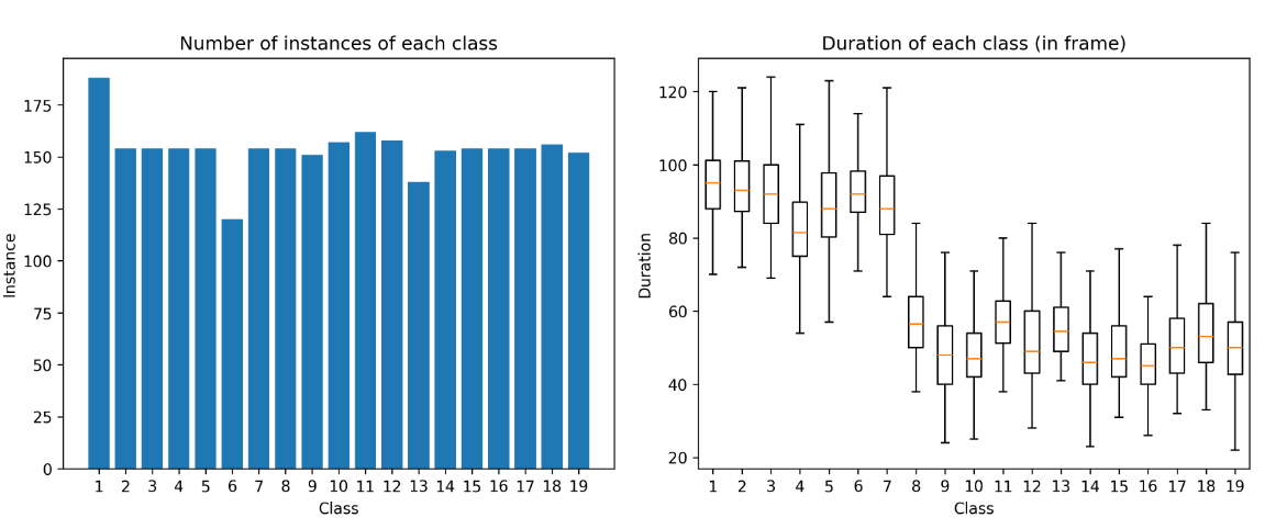 Statistics of the dataset